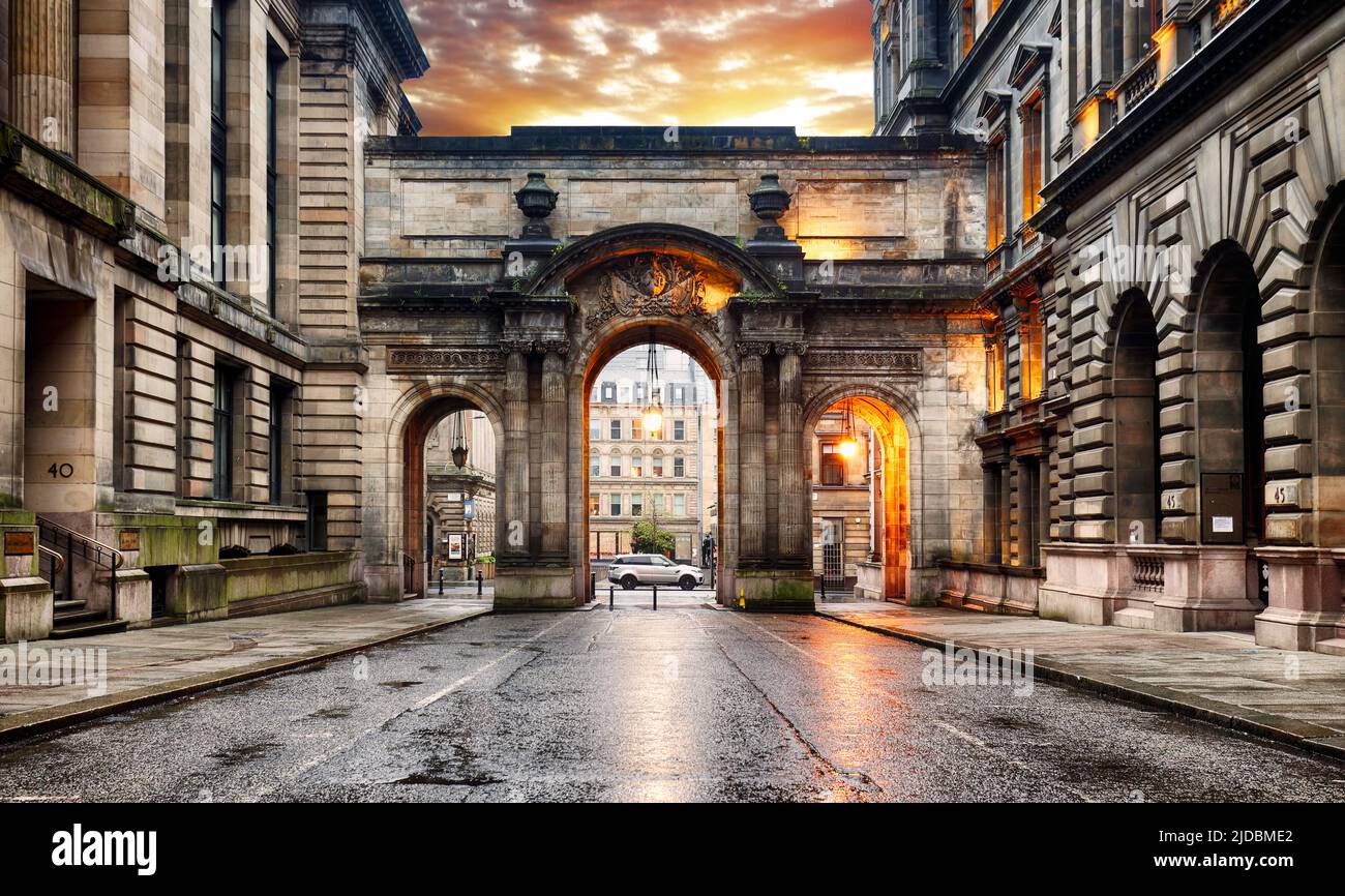 Old Gates at John Street Glasgow City Council George Square Glasgow Scotland Stock Photo