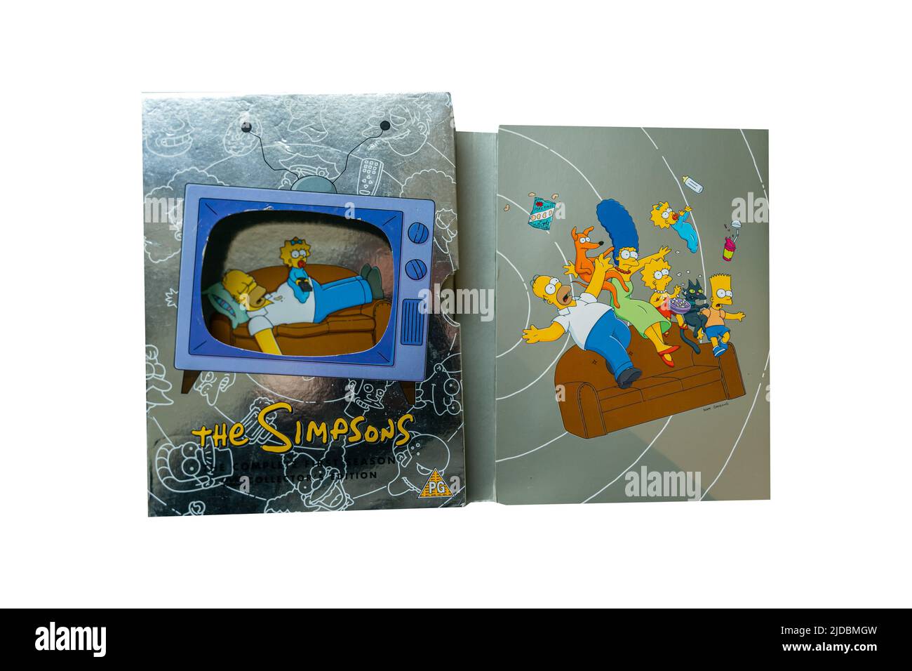 the Simpsons - The complete first seascon - collector's edition - DVD spread artwork cover Stock Photo