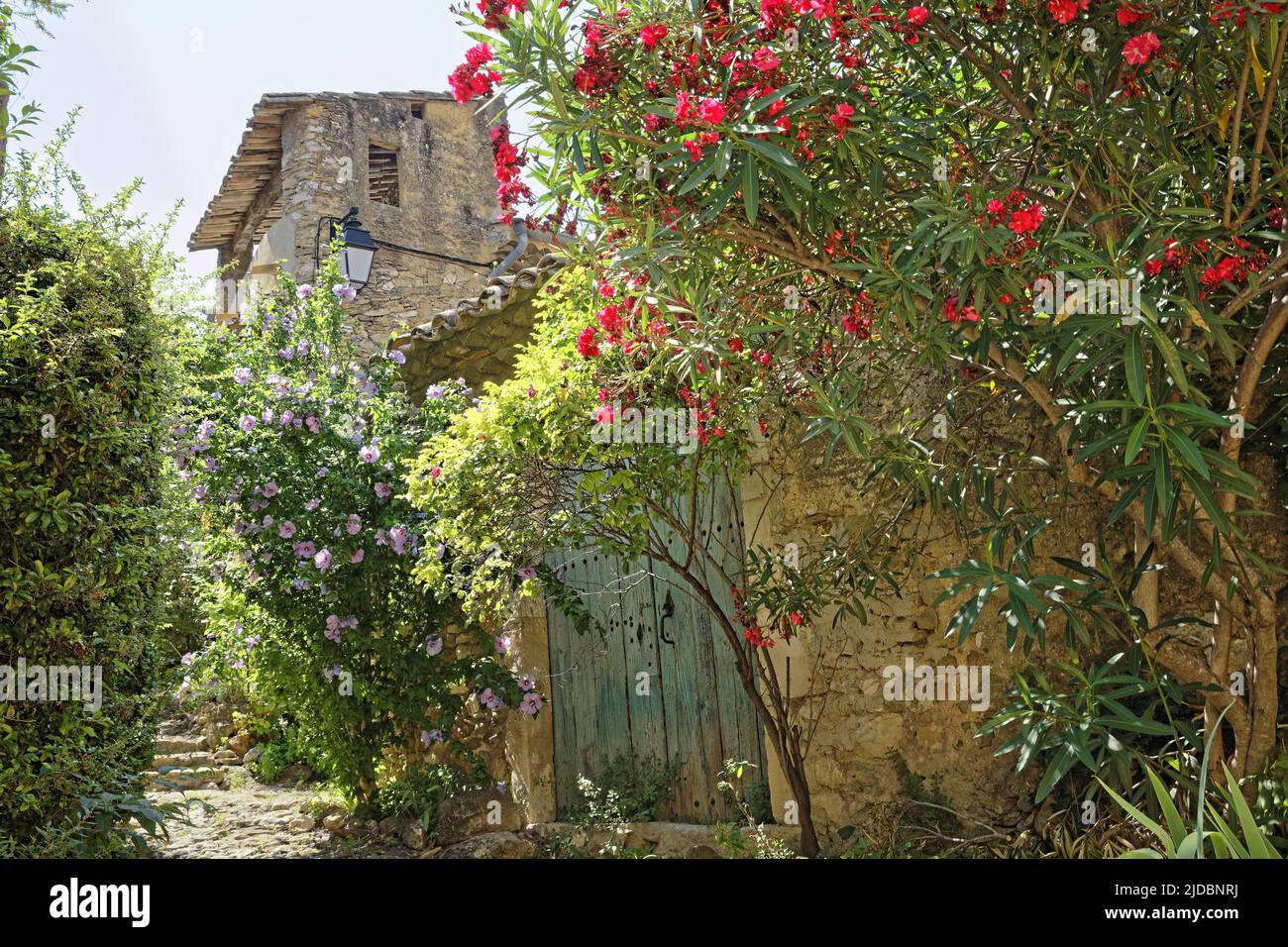 France, Ardèche, Saint-Montan, medieval village Stock Photo