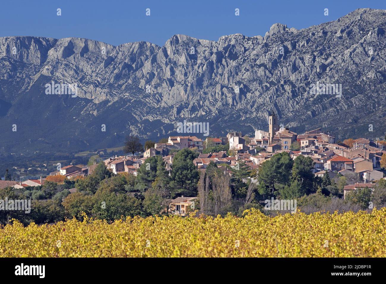 France, Var Pourrieres, village perched at the foot of the Sainte-Victoire mountain Stock Photo