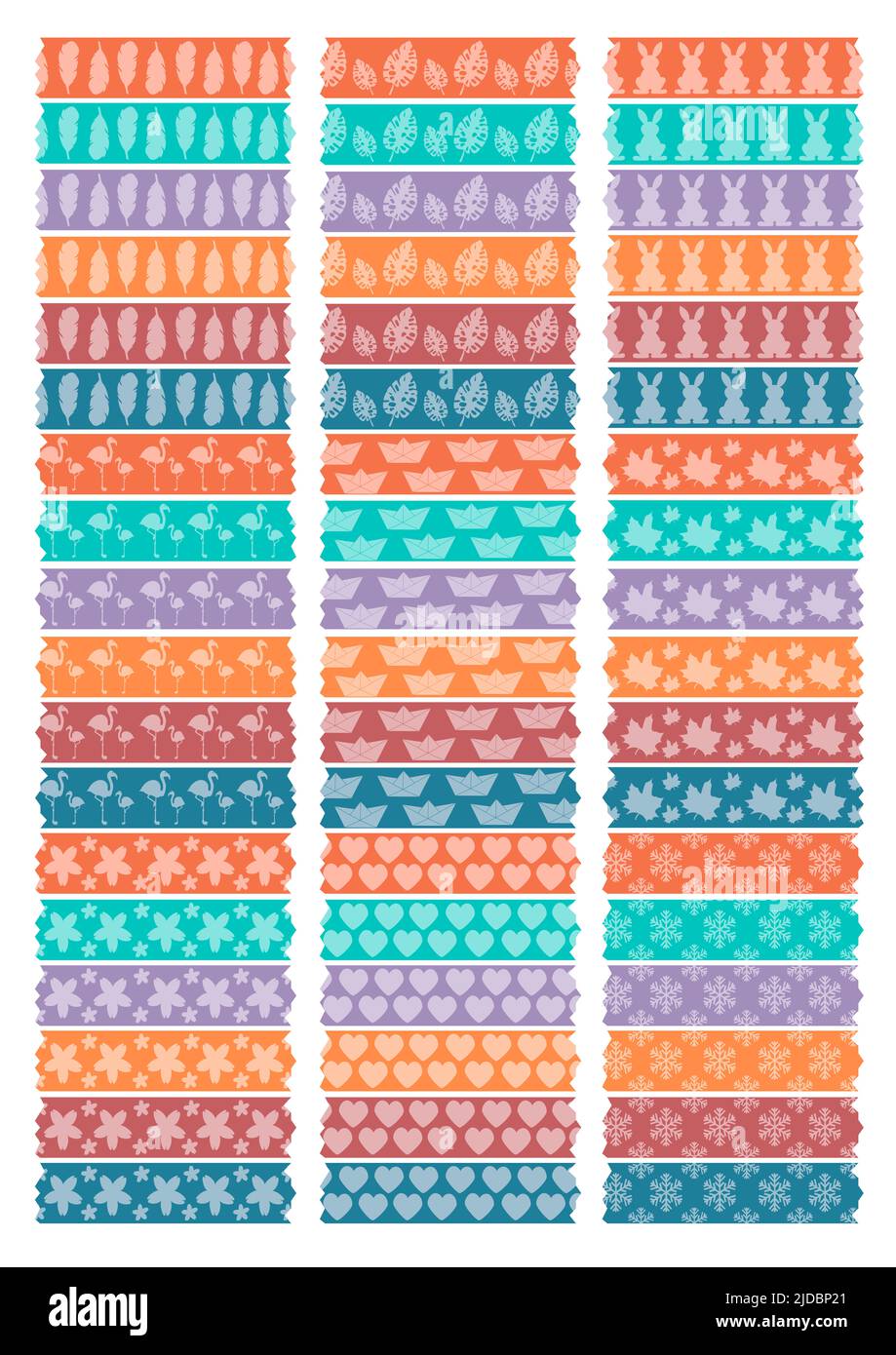 54 colorful washi tapes with differents shapes Stock Photo Alamy