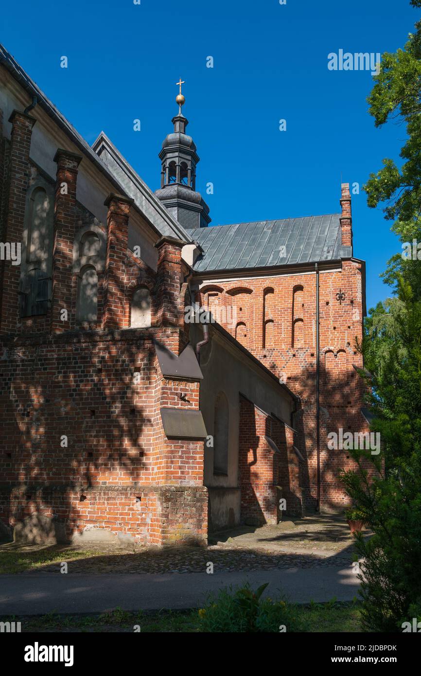 Parish Church of Saint Joseph in Ciechanow, Poland. Building in Late Gothic Mazovian style, city landmark. Stock Photo