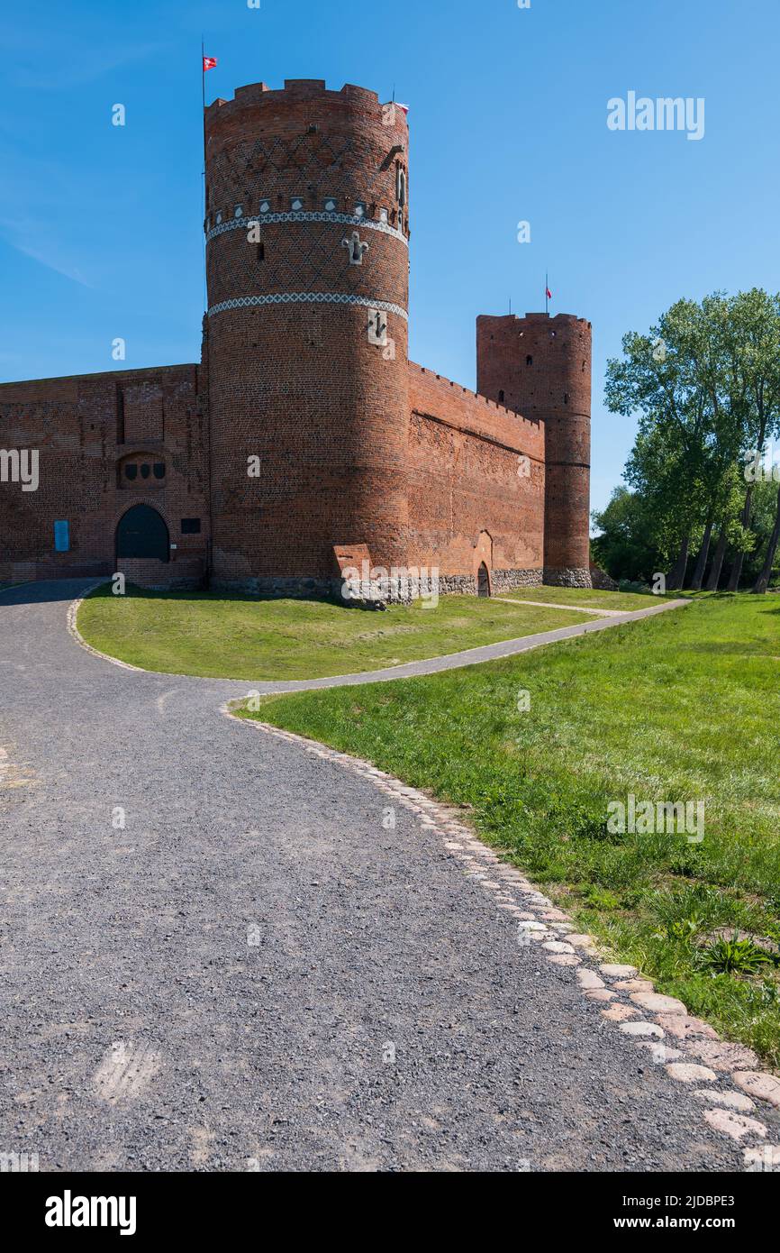 Alley to the Castle of the Masovian Dukes in Ciechanow, Poland, built in the fourteenth to fifteenth century by the Masovian Duke Siemowit III. Stock Photo