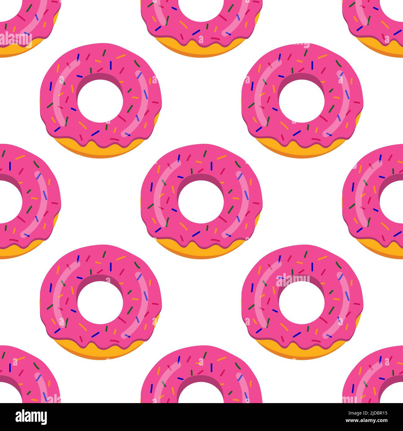 seamless donut pattern with pink glaze. vector illustration on a white ...
