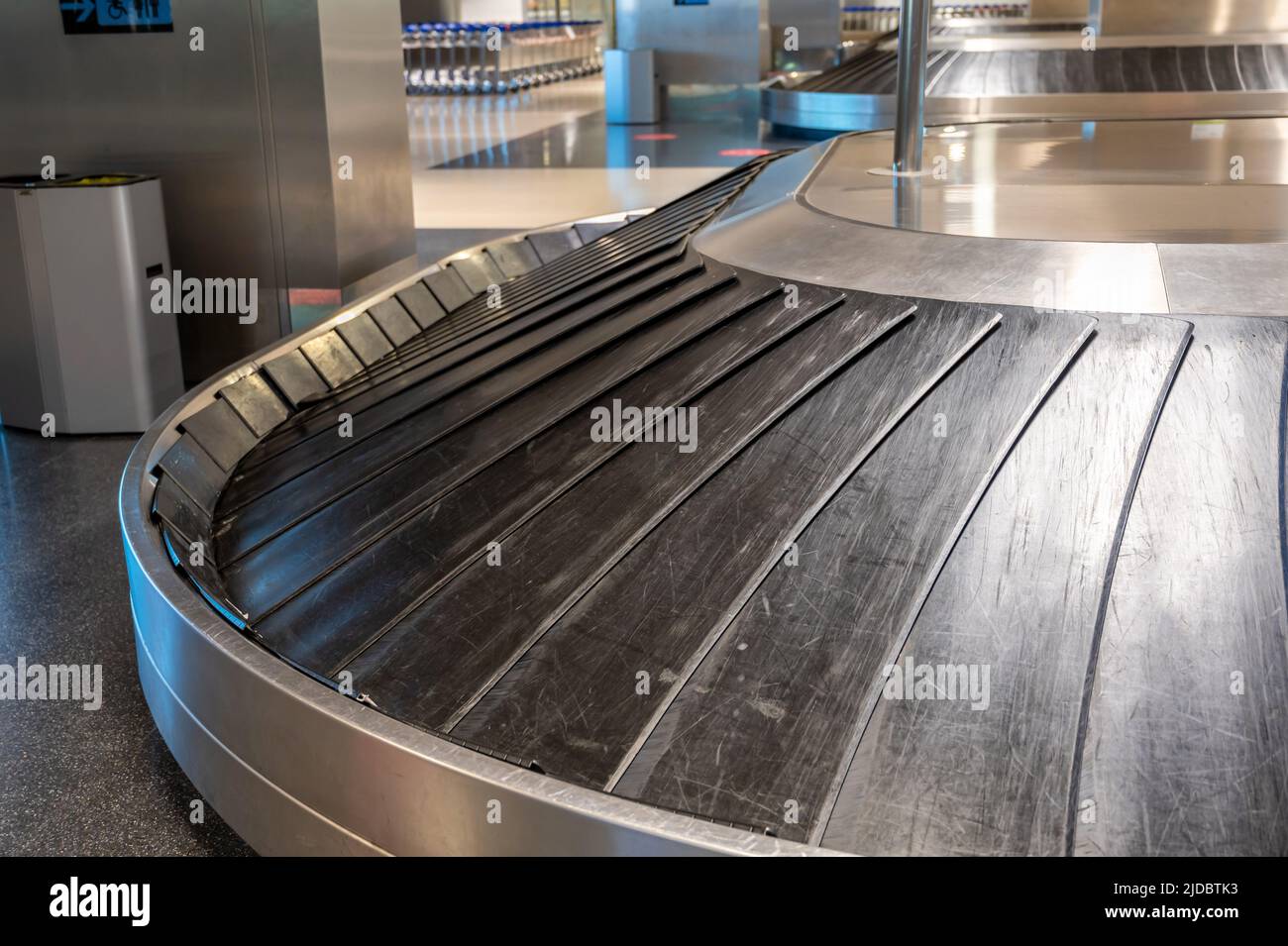 Modern baggage handling system in an airport Stock Photo