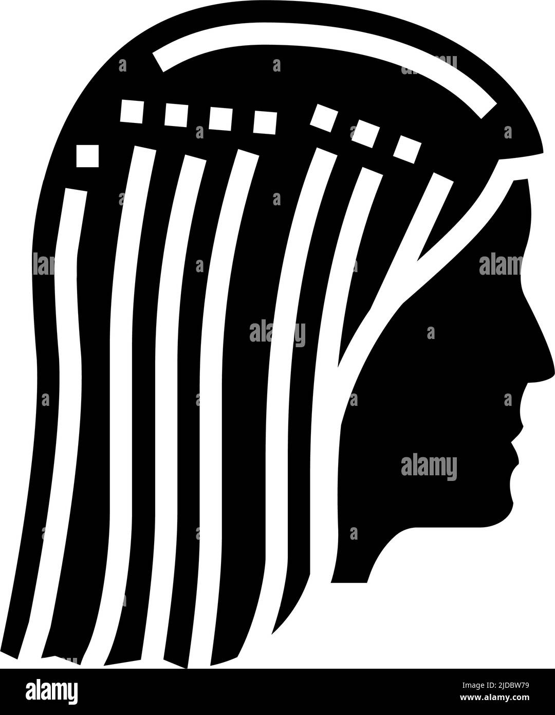 head with added buns glyph icon vector illustration Stock Vector