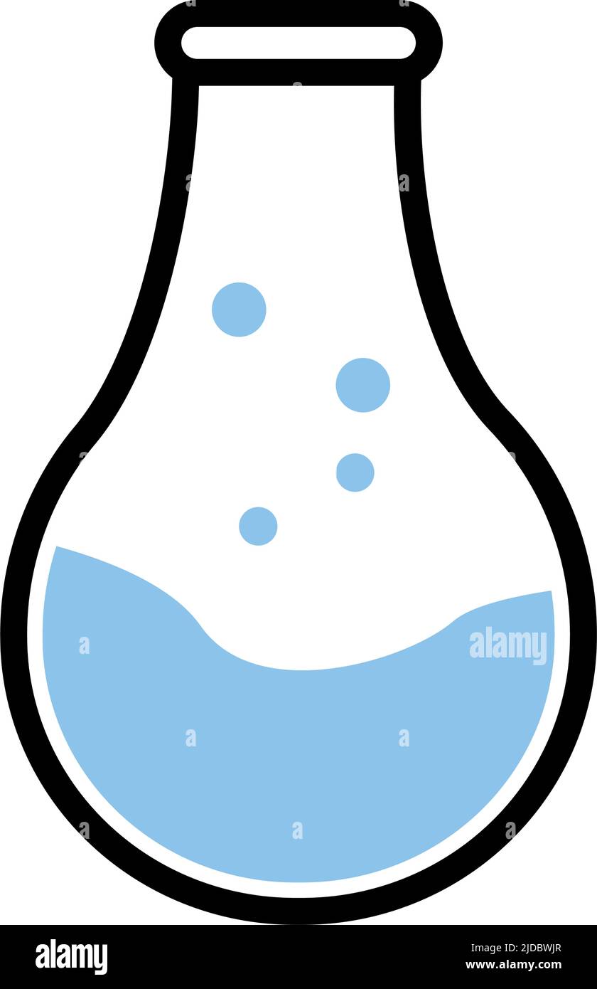 Bulb shaped flask semi flat color vector object Stock Vector