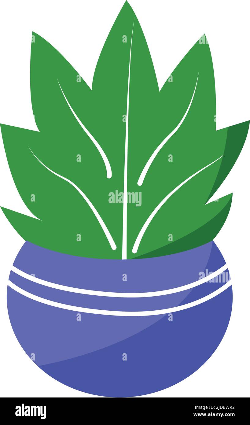 Houseplant in rounded ceramic pot semi flat color vector object Stock Vector