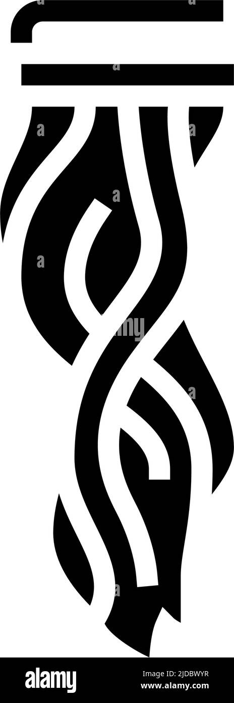 clip in hair glyph icon vector illustration Stock Vector