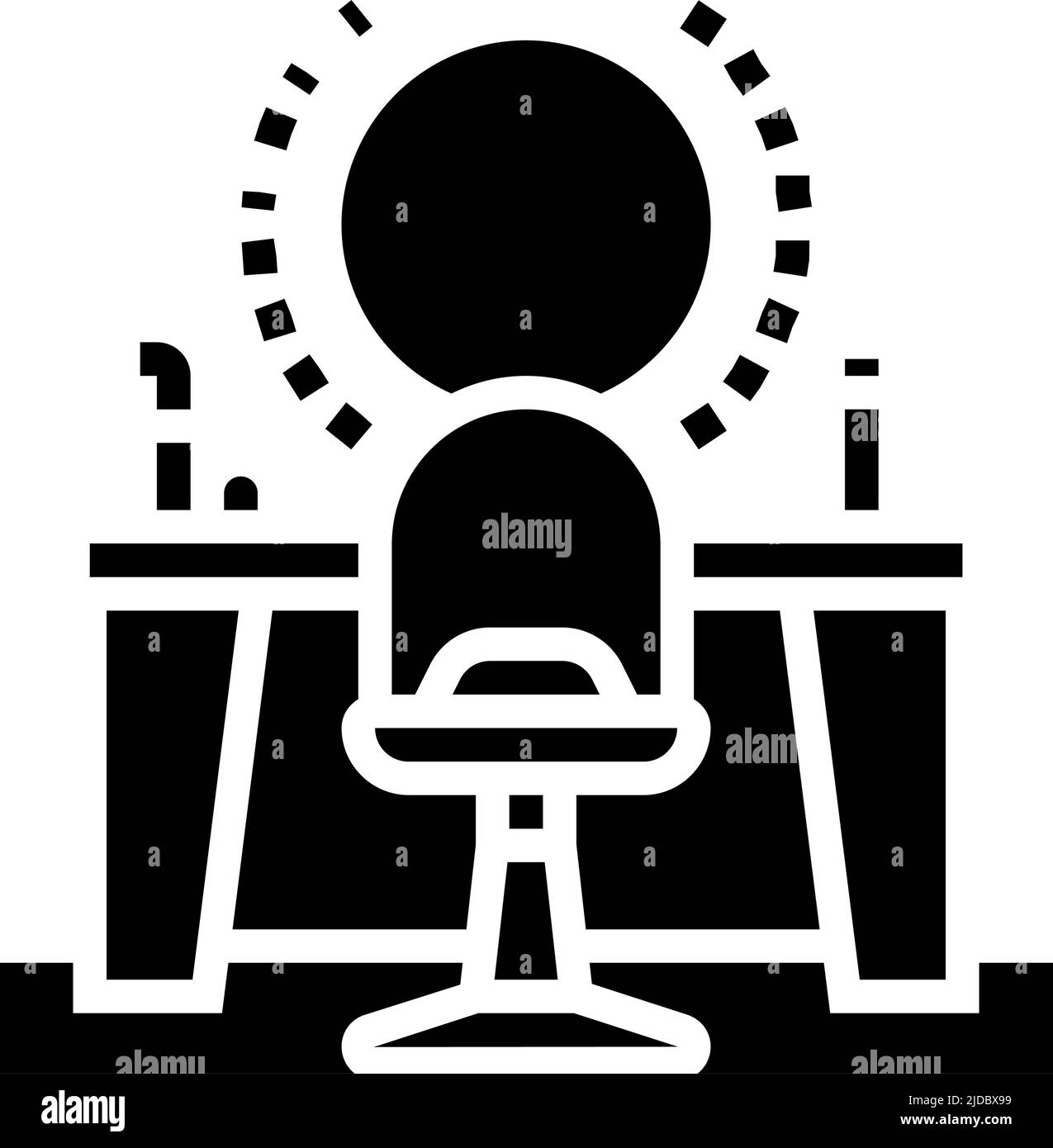 hair dress salon workplace glyph icon vector illustration Stock Vector