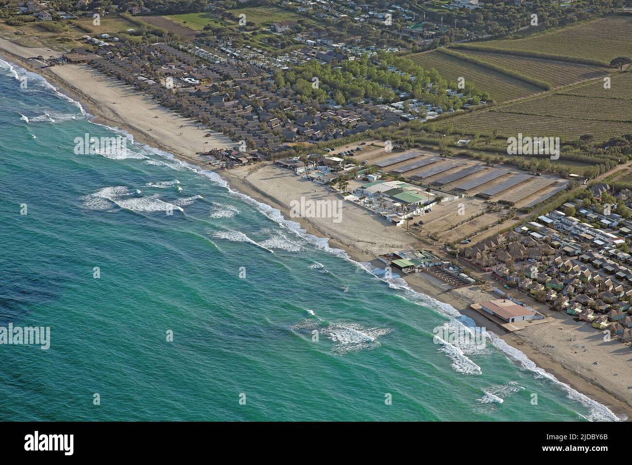 France, Var, Saint Tropez, Pampelonne beach (aerial view) Stock Photo