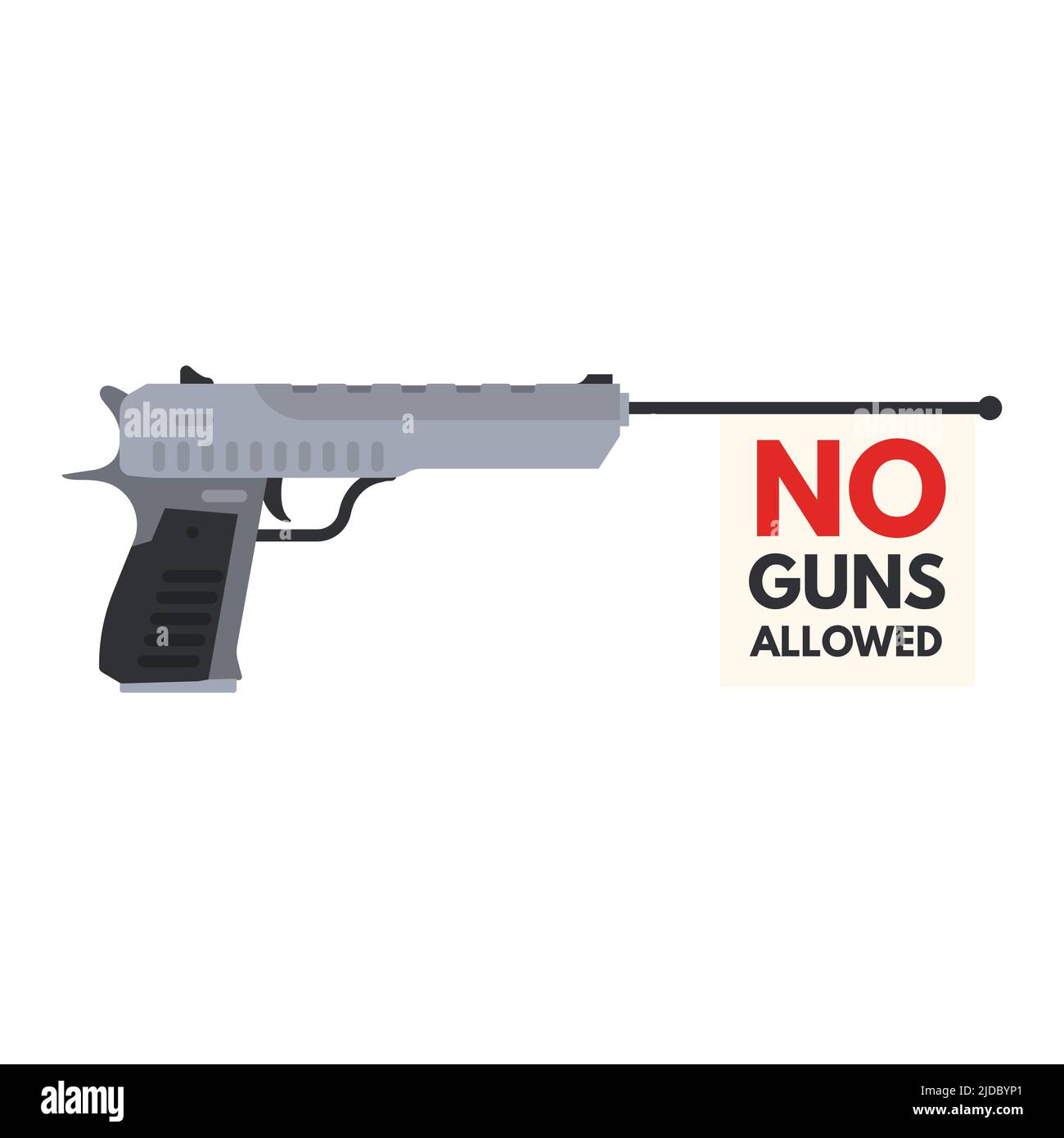 Pistol with banner Stock Vector