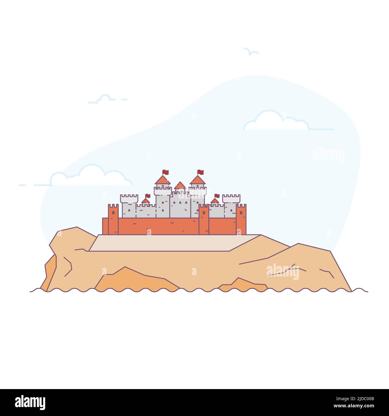 Castle on the cliff Stock Vector