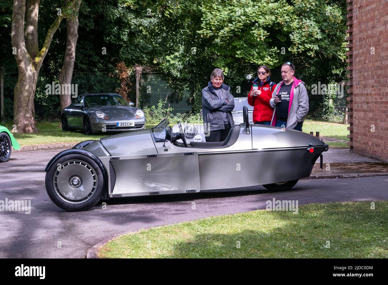 New Morgan three wheeler at the June 2022 Bicester Heritage Scramble classic car event Stock Photo