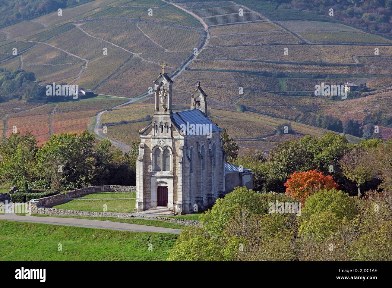 France, Rhône SaintLager, the NotreDame aux Raisins chapel located on