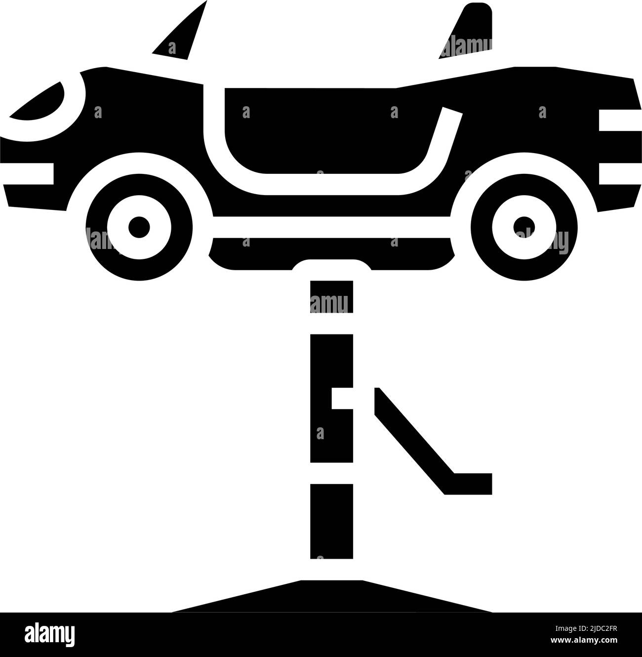 kid haircut chair car glyph icon vector illustration Stock Vector Image