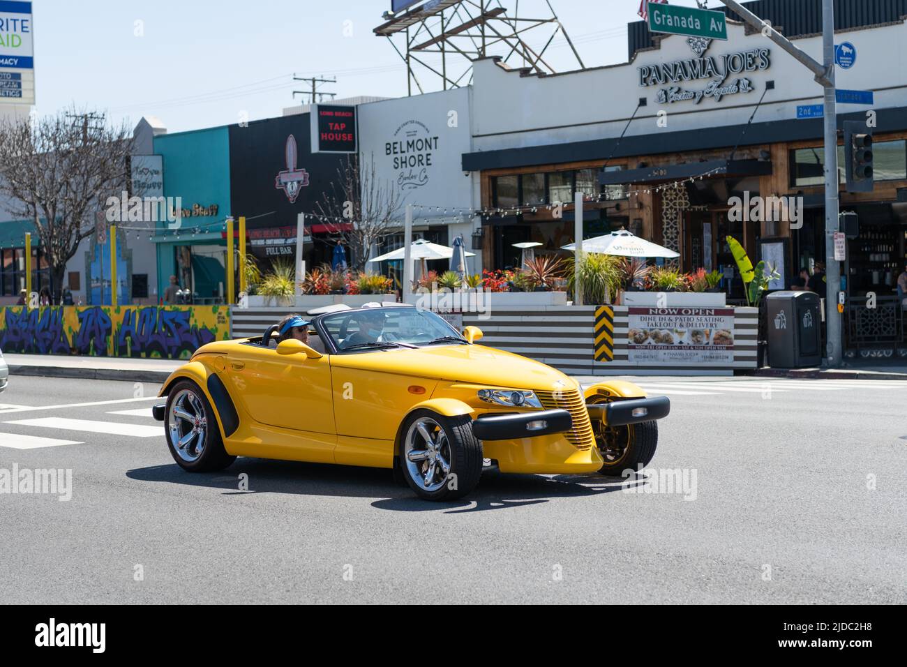 Long Beach, California USA - March 31, 2021: classic car of yellow Chrysler Plymouth Prowler Stock Photo