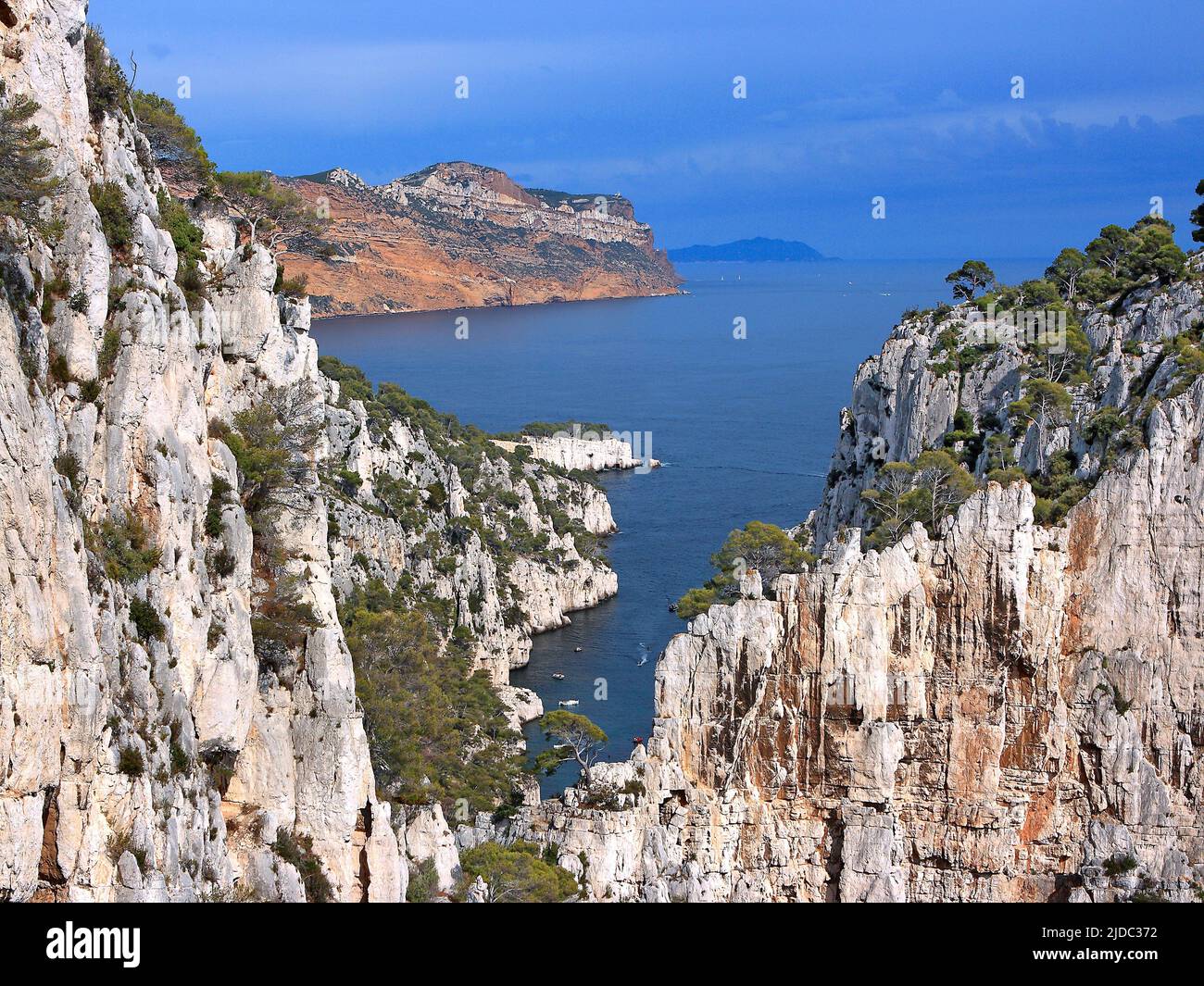 France, Bouches-du-Rhône Marseille, Calanques National Park, the calanque of En Vau Stock Photo