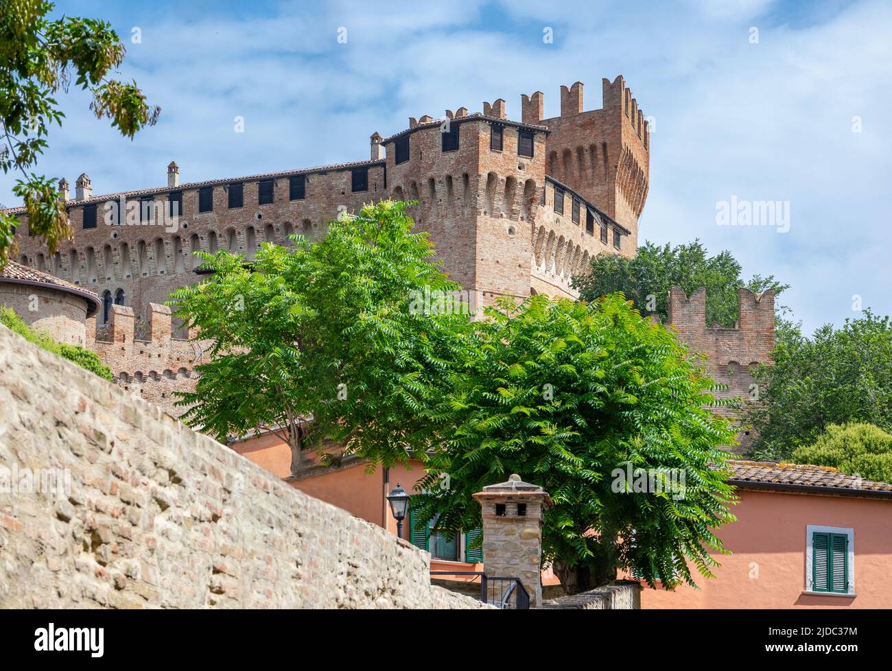 Gradara, Italy, the Malatesta fortress seen from the village Stock Photo