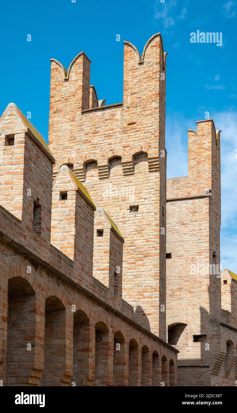 Italy Gradara, internal view of the walls surrounding the medieval village Stock Photo