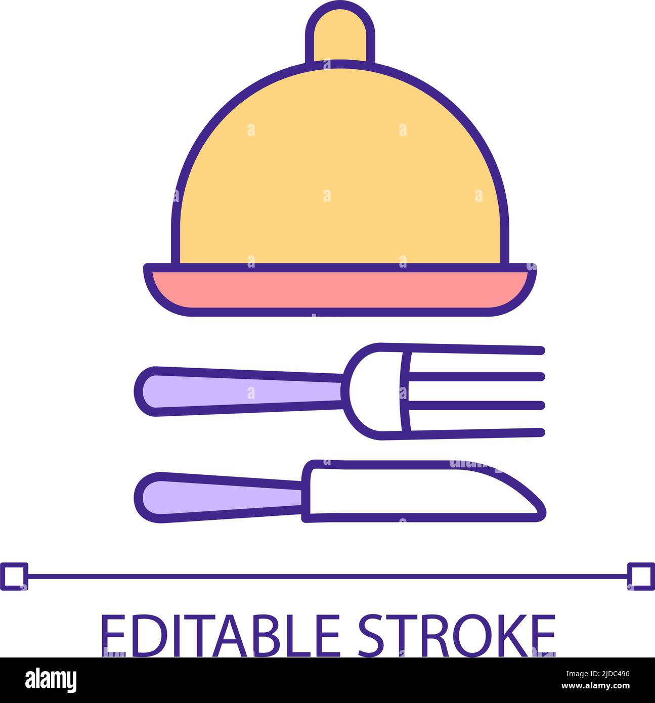 Eating utensils and serveware RGB color icon Stock Vector