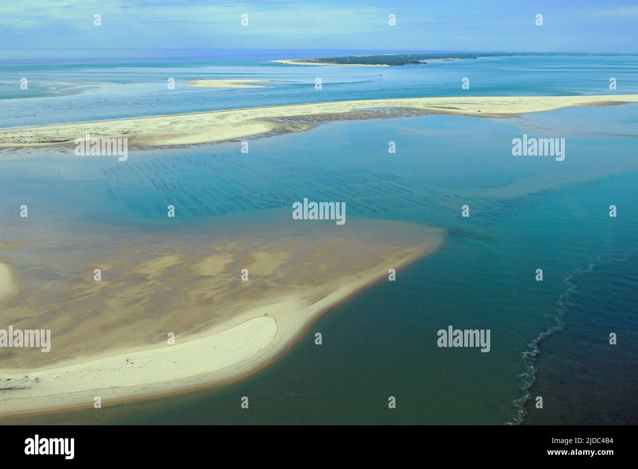 France, Gironde, the Banc d'Arguin and Cap Ferret, (aerial photo), Stock Photo