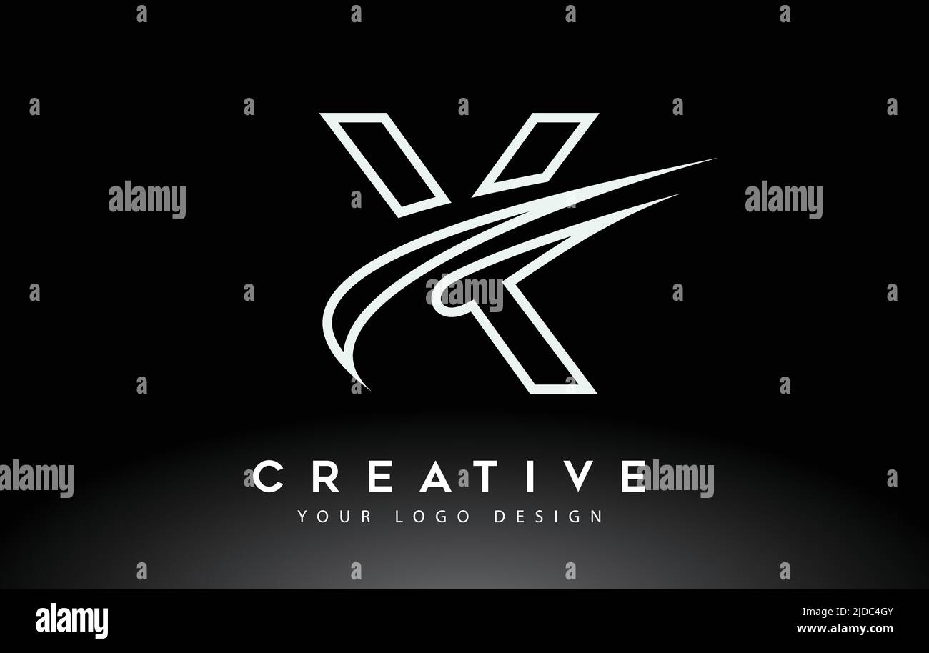 Creative X Letter Logo Design with Swoosh Icon Vector Illustration ...
