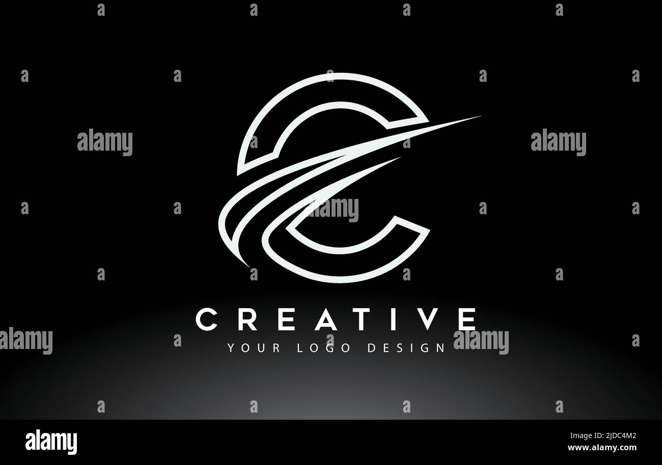 Creative B Letter Logo Design with Swoosh Icon Vector Illustration ...