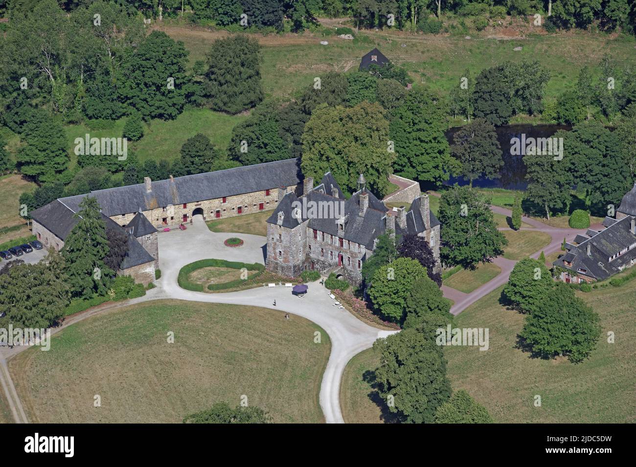 France, Manche CerisylaSalle castle (aerial photo Stock Photo Alamy