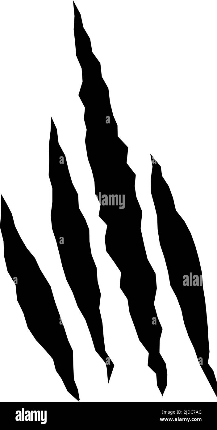 Cat scratches. Black claws animal scratch, Torn paper. Cat claws trace. Vector illustration on black background. Stock Vector