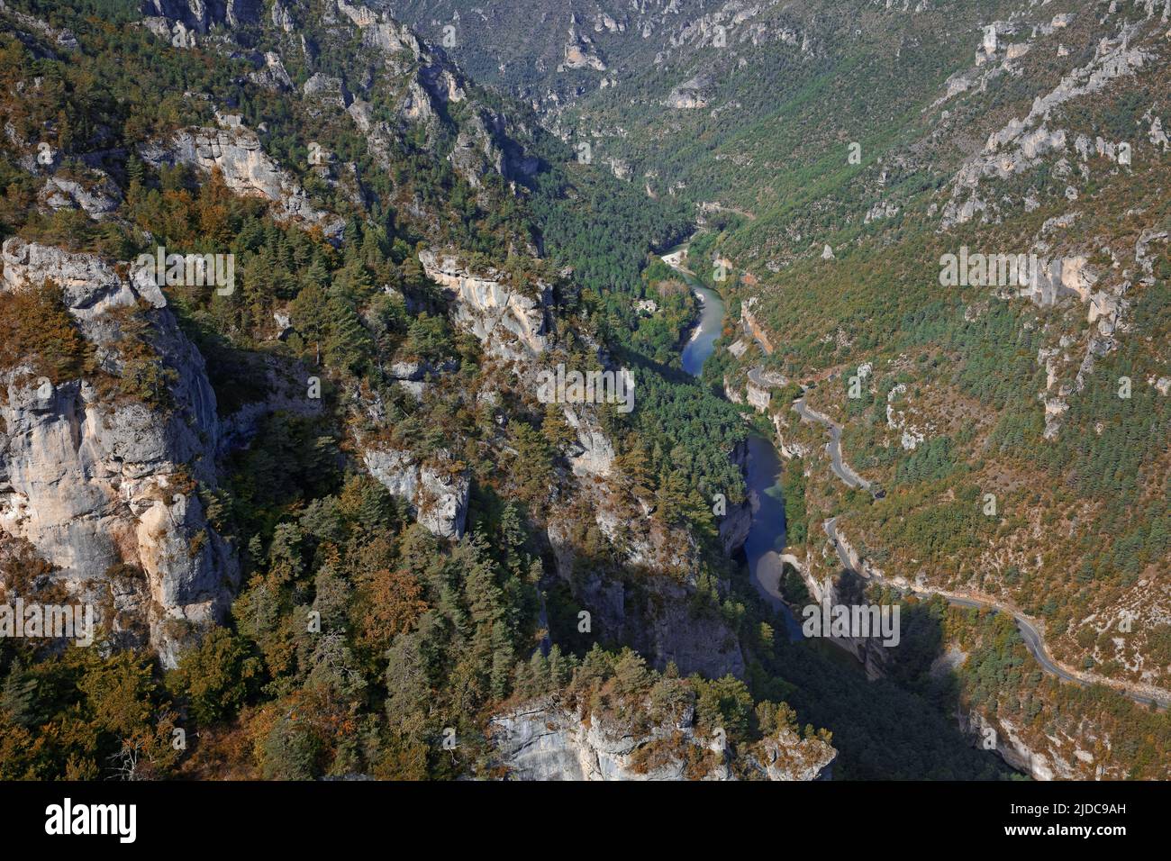 France, Lozère The Tarn gorges from the Méjean causse, landscape Stock Photo