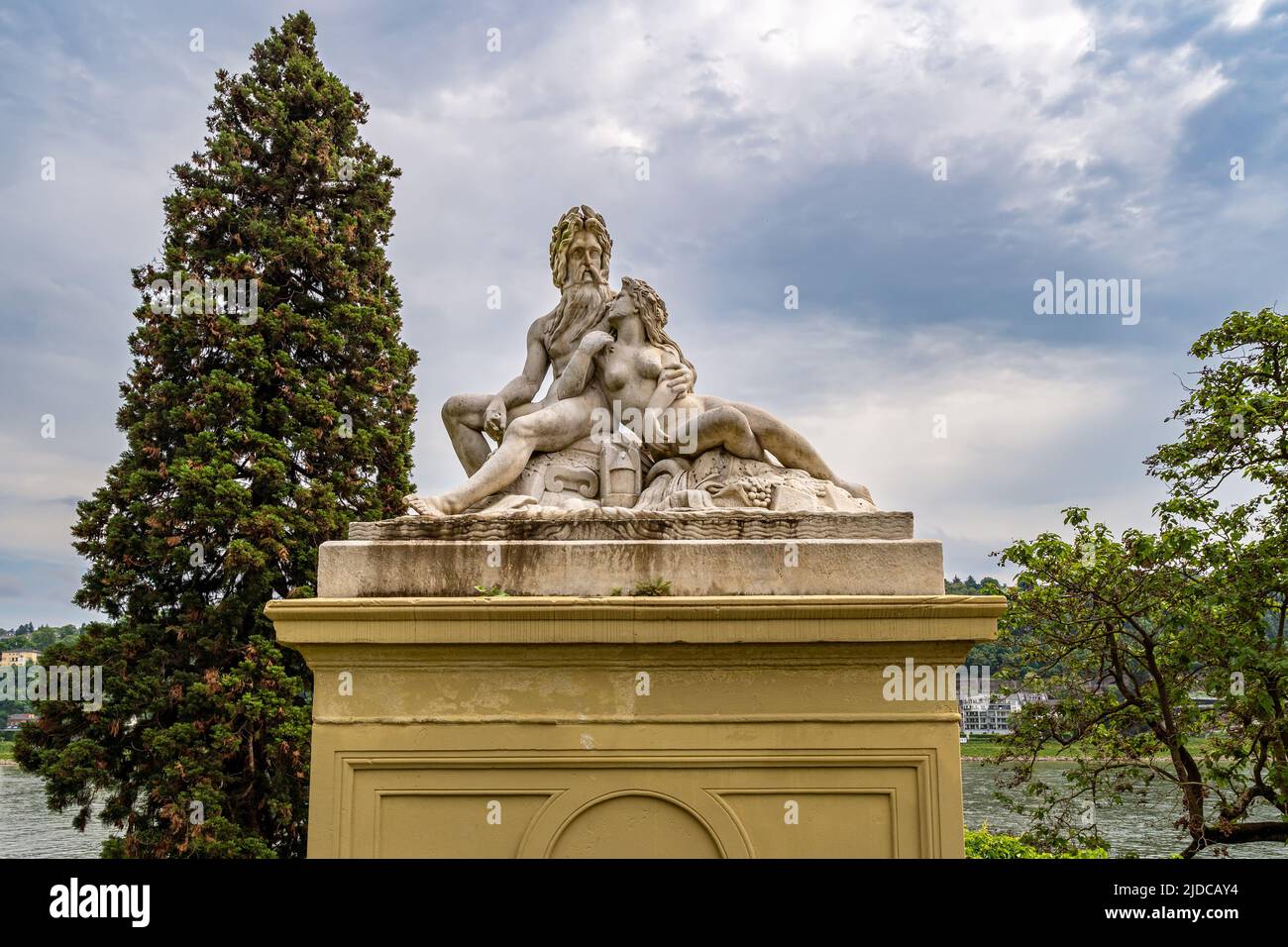 Koblenz, Rhineland-Palatinate, Germany - 20 May 2022: The monument Father Rhine and Mother Moselle Stock Photo