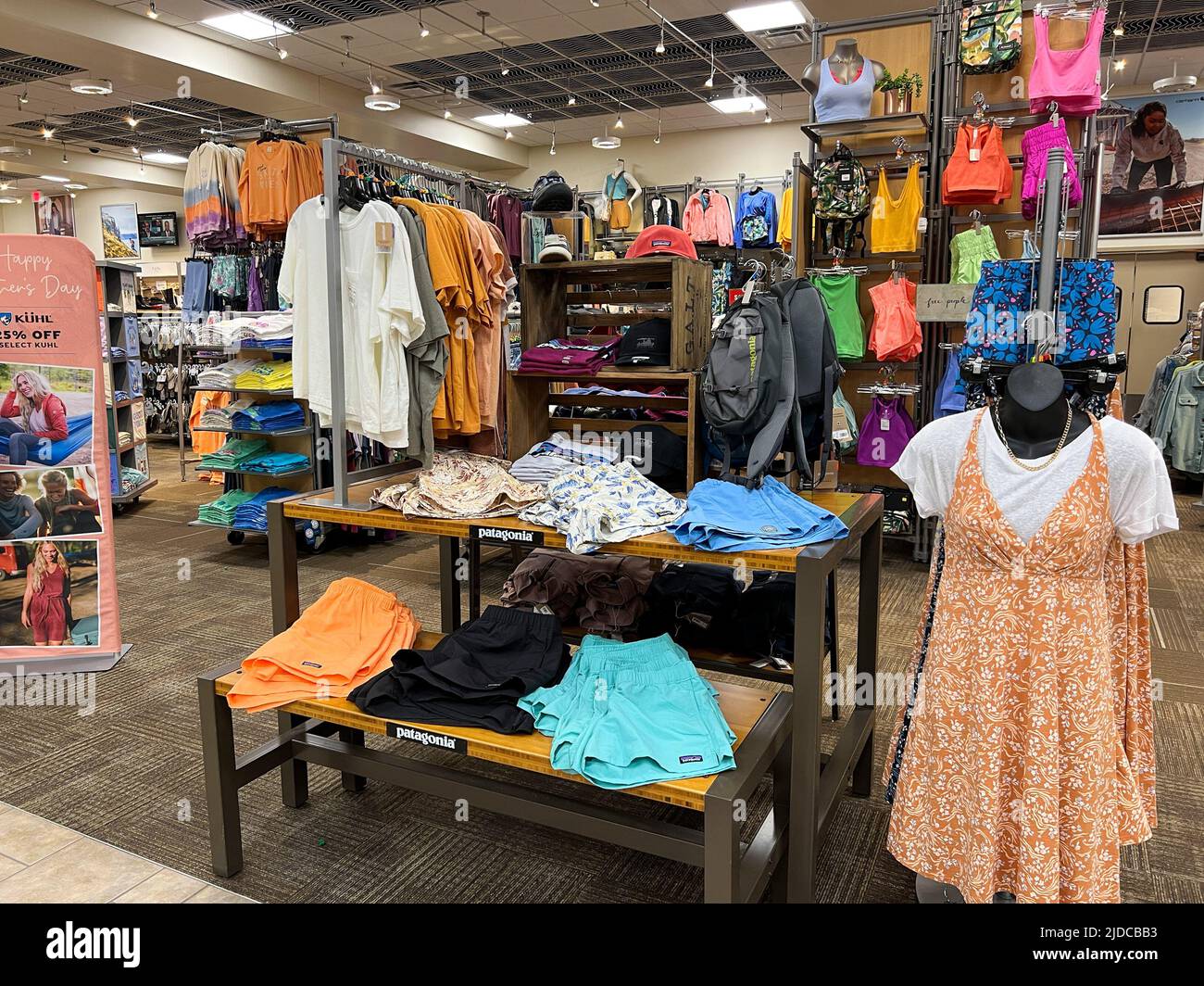 Springfield, IL USA - May 2, 2022: A display of womens Patagonia