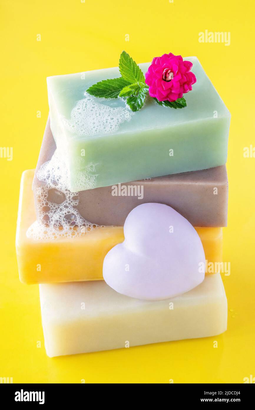 A pile of soap bars Stock Photo