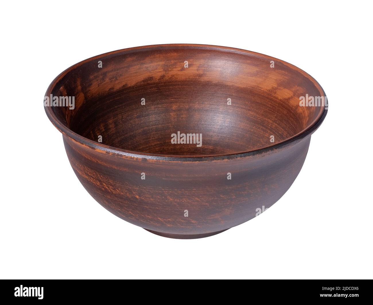 Handmade ceramic bowl inolated on white background Stock Photo