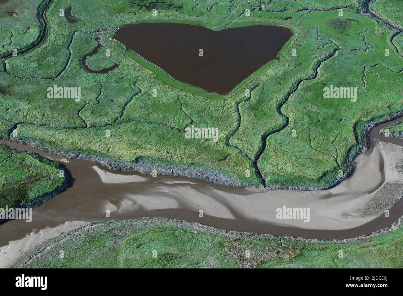 France, Somme Bay of the Somme estuary labeled natural, club of the most beautiful bays in the world (aerial view) Stock Photo
