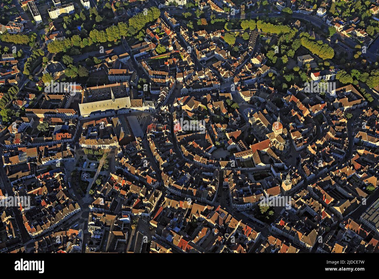 France, Côte-d'Or, Beaune, a town with a rich historical and architectural heritage, is considered the wine capital of Burgundy, the old city (aerial photo) Stock Photo