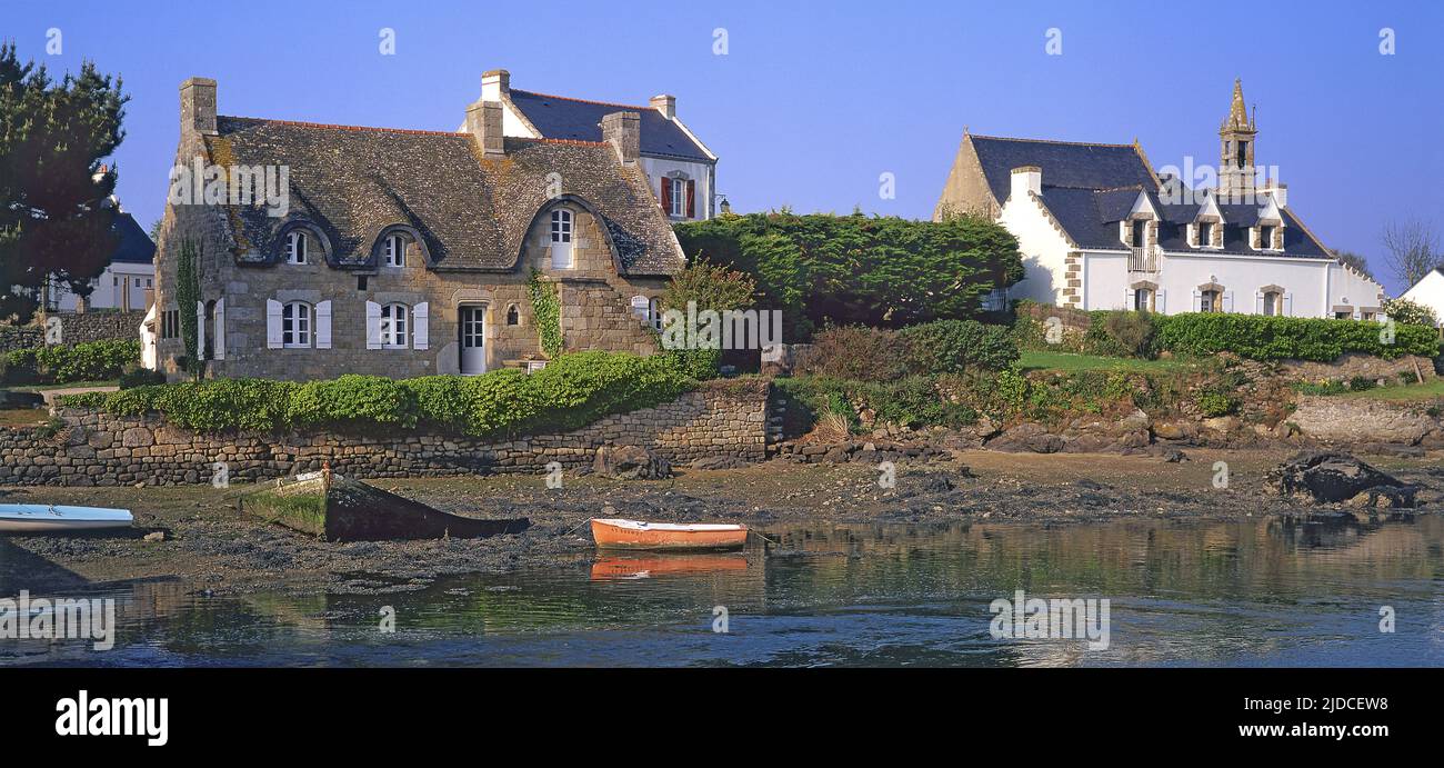 France, Morbihan (56) Belz, Saint-Cado, picturesque island of Ria d'Etel Stock Photo