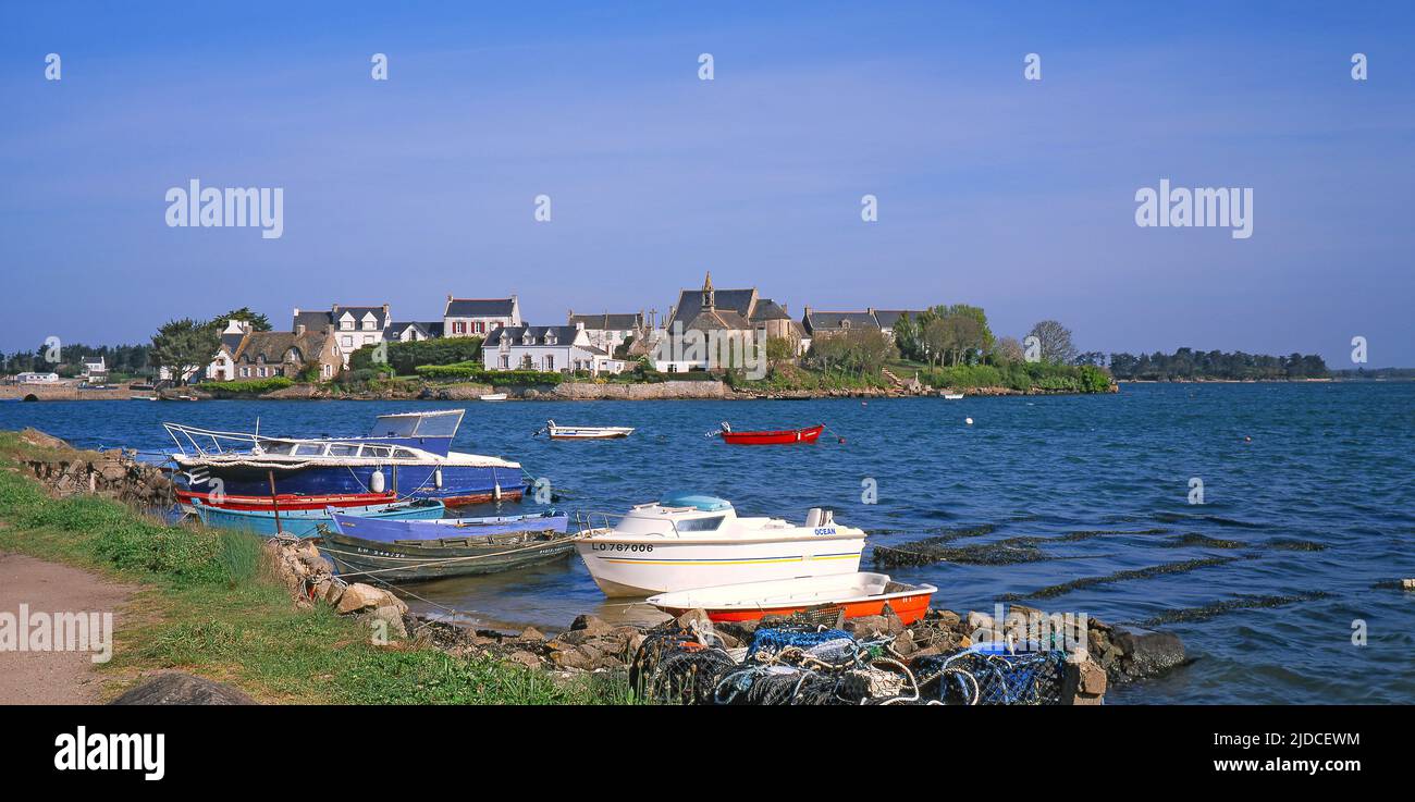 France, Morbihan Belz, Saint-Cado, picturesque island of Ria d'Etel Stock Photo