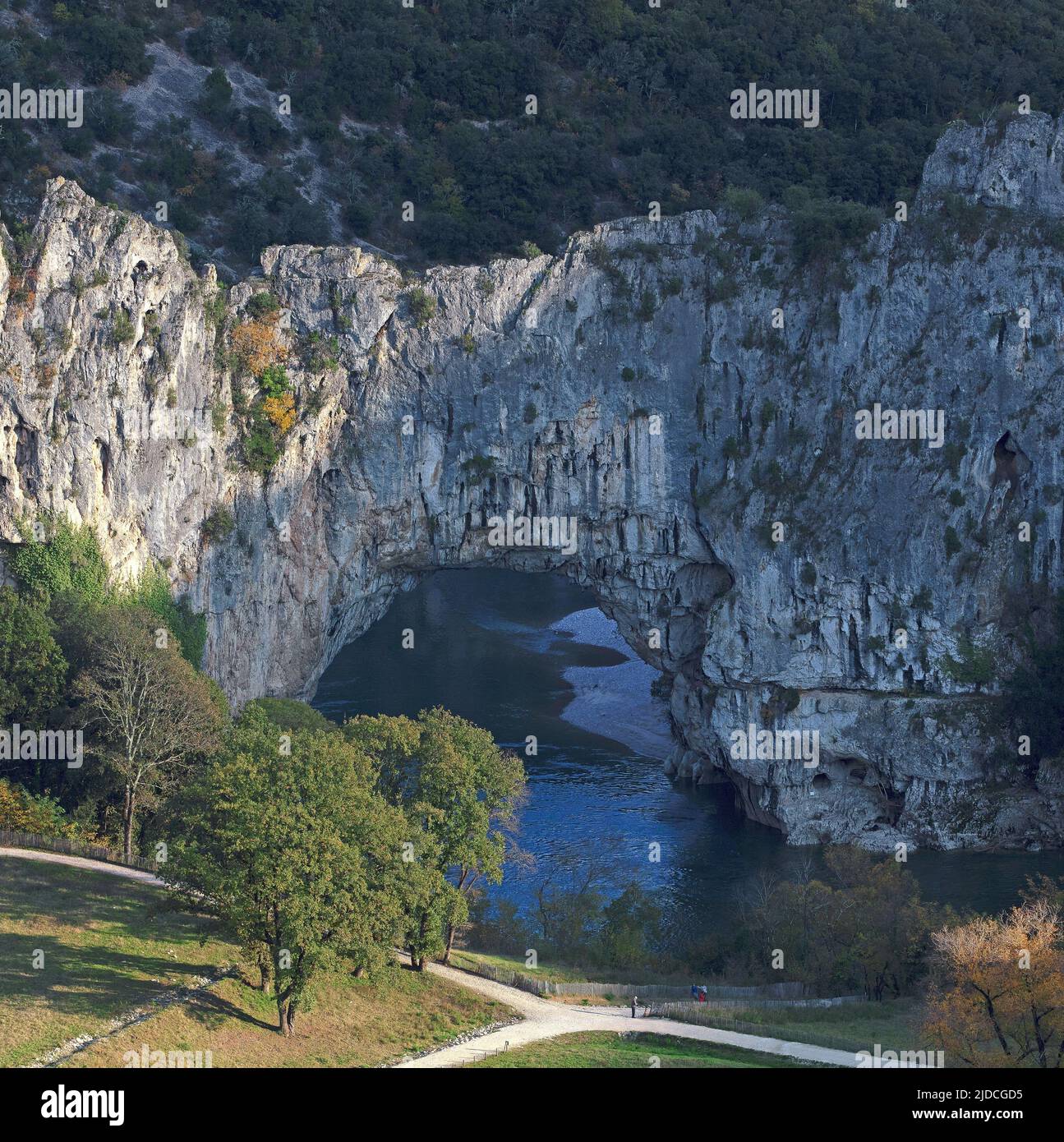 France, Ardèche Vallon-Pont-d'Arc, the Ardèche gorges, the Pont d'Arc classified as a Grand Site de France Stock Photo