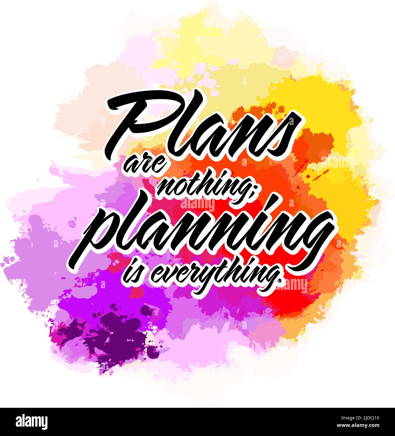 Plans Are Nothing; Planning Is Everything. Lettering Design Vector art for print design. Stock Vector