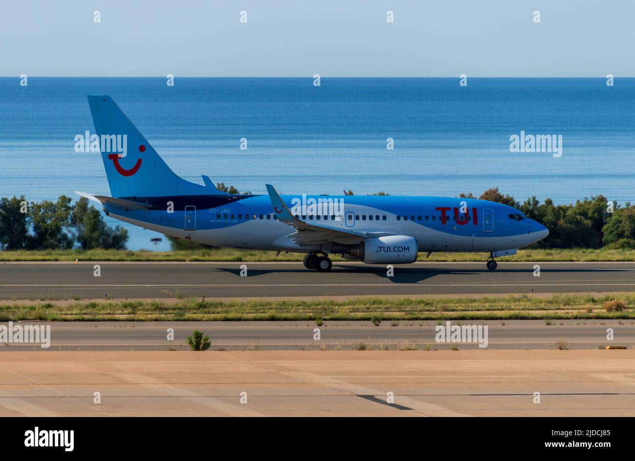 TUI Boeing 737 Taking Off From Almeria Airport, Stock Photo