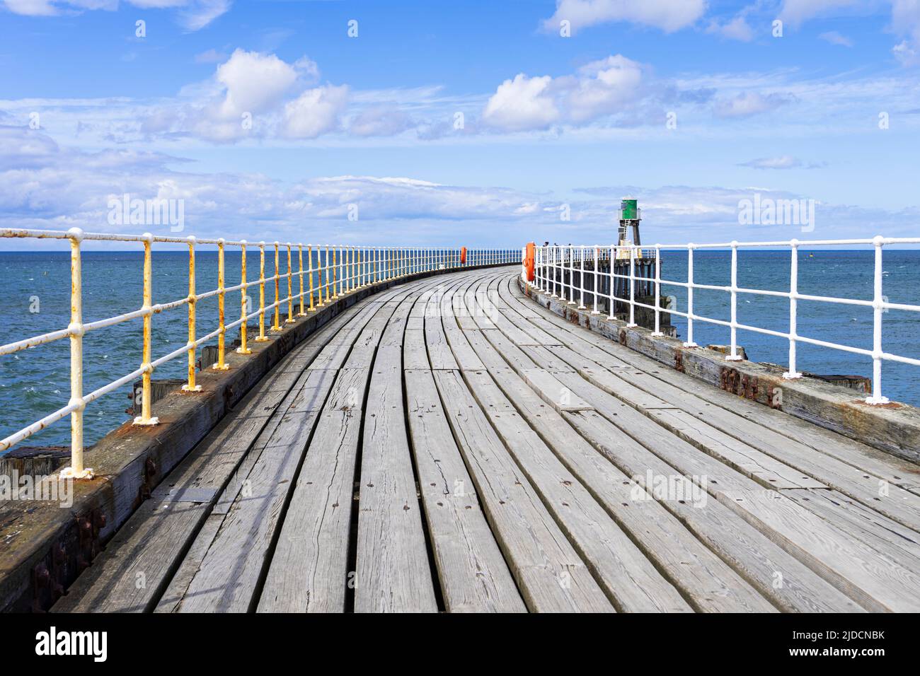 Whitby Yorkshire Whitby Pier Wooden Boardwalk of the pier at Whitby North Yorkshire England UK GB Europe Stock Photo