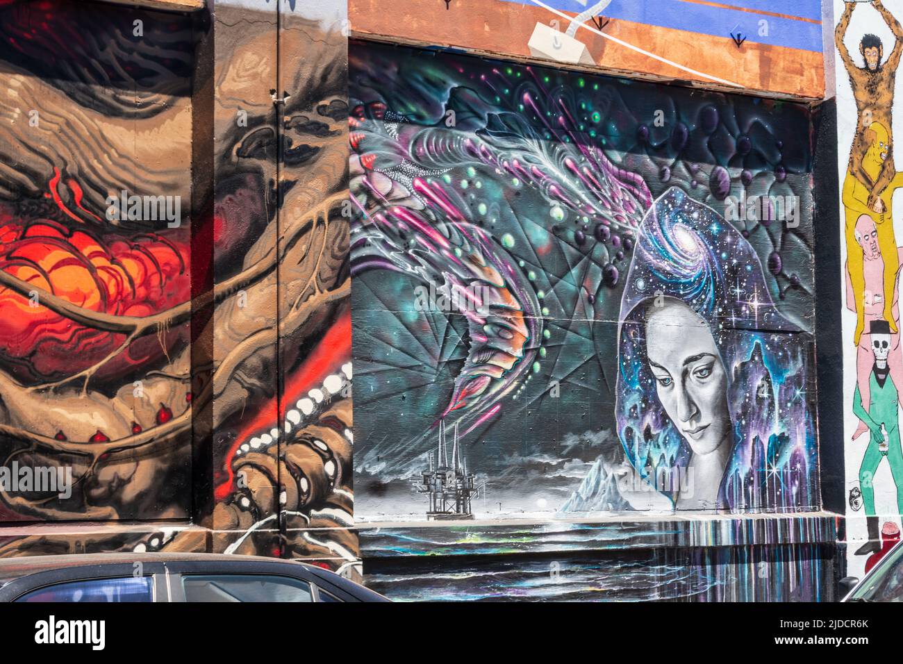 San Francisco,California,USA - July 3, 2014 : Murales in San Francisco Stock Photo