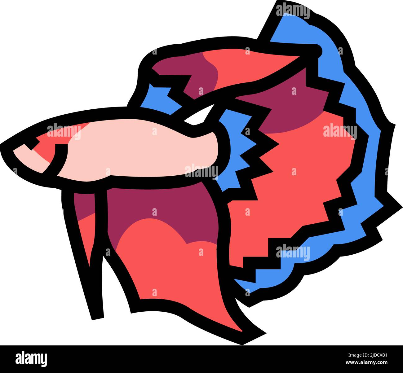 betta fish color icon vector illustration Stock Vector