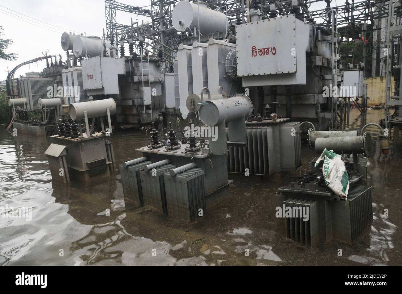 Sylhet, Bangladesh. 20th June 2022. The electrical power station in