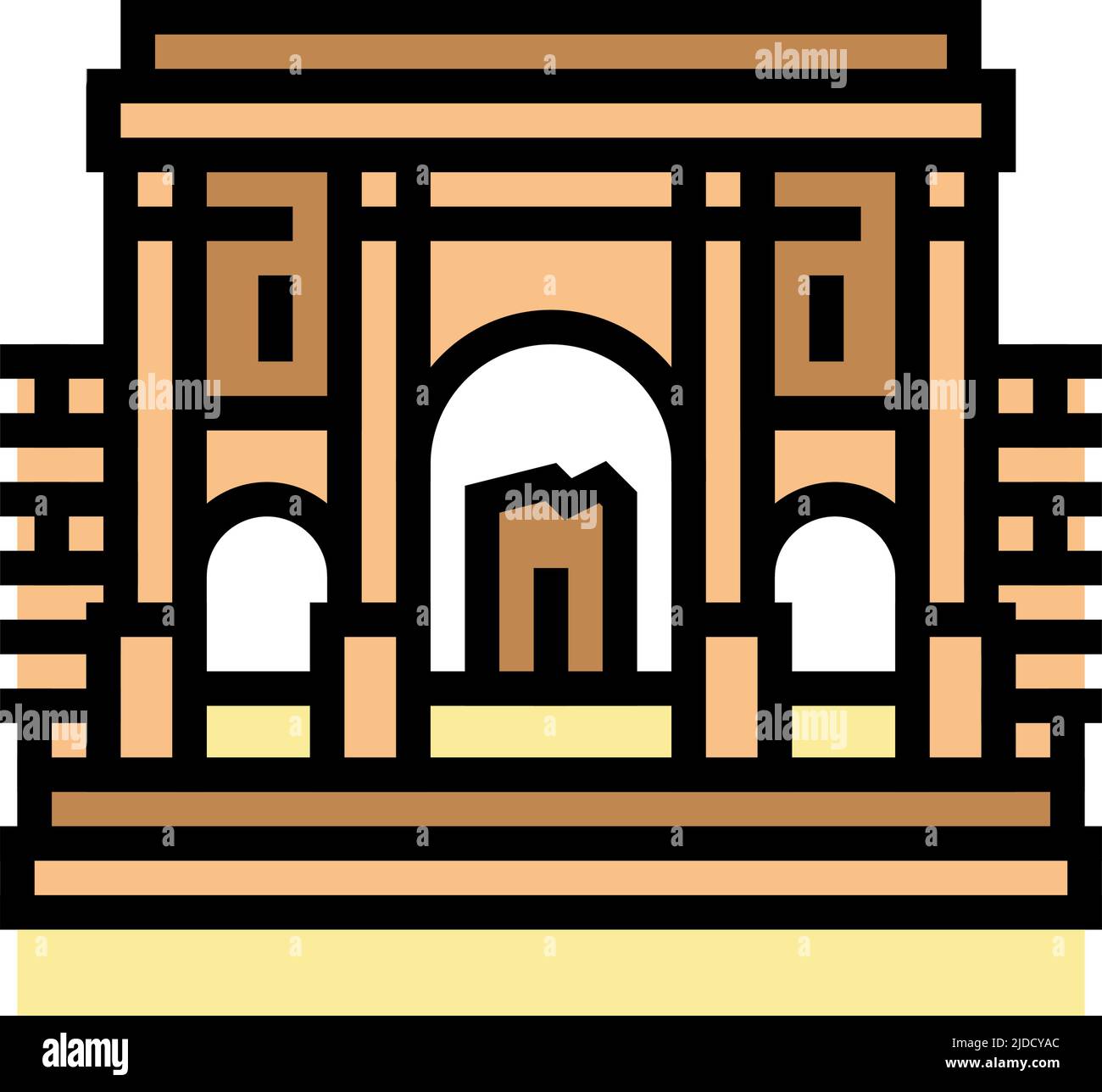 carthage historic building color icon vector illustration Stock Vector