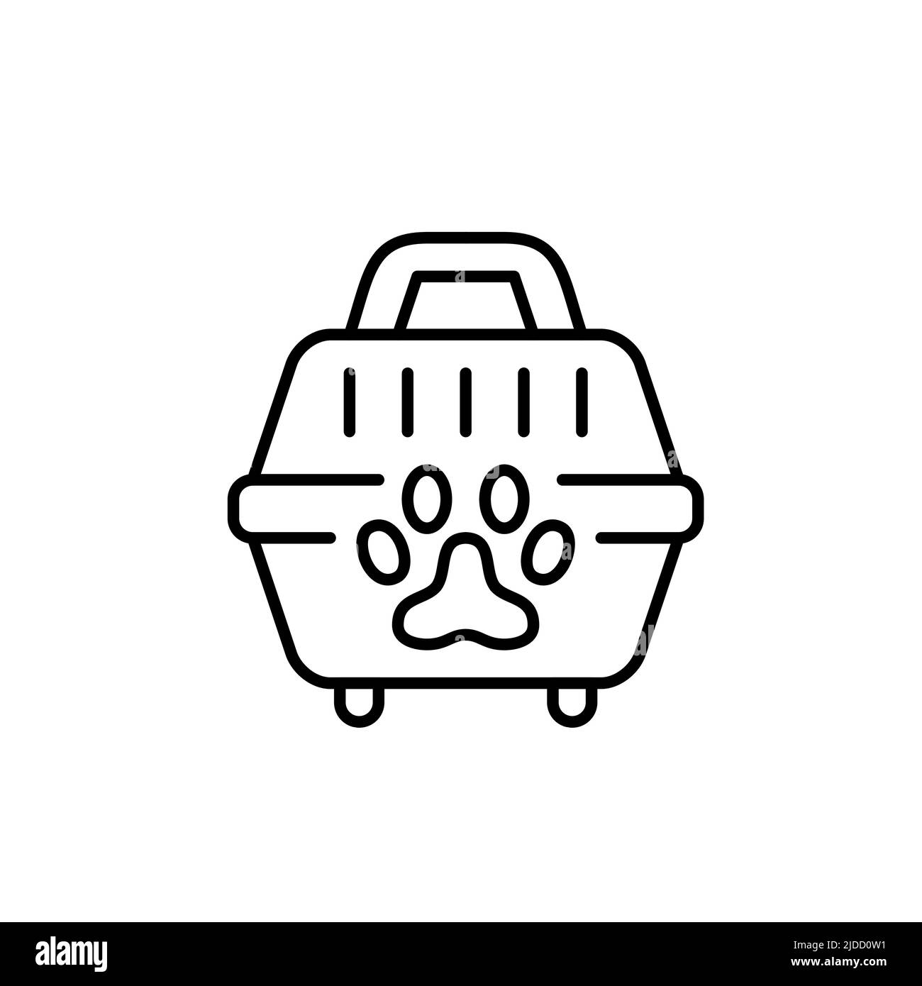 Pet transport box. Dog or cat cage. Pixel perfect, editable stroke line icon Stock Vector