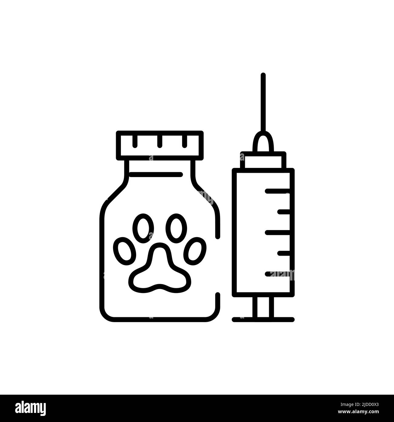 Pet medicine or vaccine icon. Pixel perfect, editable stroke line Stock Vector