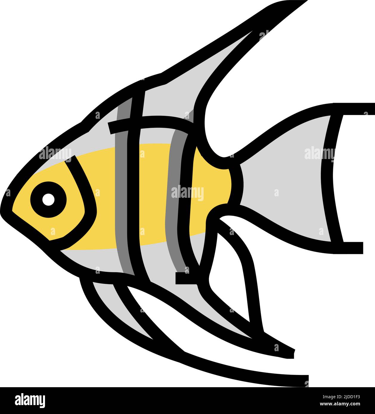 angelfish aquarium fish color icon vector illustration Stock Vector